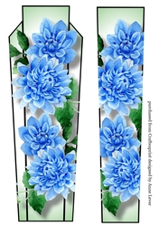 Art Deco Watercolour Lge DL - Blue Dahlias