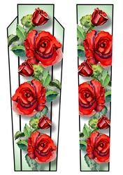 Art Deco Watercolour Lge DL - Red Roses