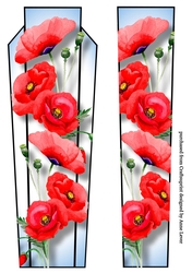 Art Deco Watercolour Lge DL - Poppies