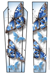 Art Deco Watercolour Lge DL - Blue Butterflies
