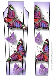 Art Deco Watercolour Lge DL - Purple Butterflies