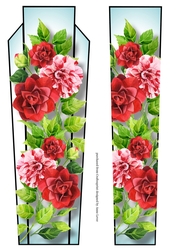 Art Deco Watercolour Lge DL - Red Camellias