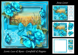 Scenic Lace & Roses - Cornfield & Poppies