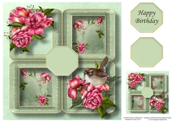 Floral Quad Frame - Glory Roses 8x8