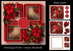 Floral Quad Frame - Crimson Mandevilla