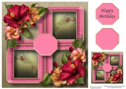 Floral Quad Frame - Hibiscus 8x8