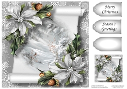 Christmas Parchment Scroll 2 8x8