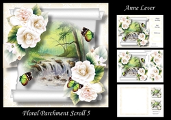Floral Parchment Scroll 5