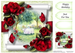 Floral Parchment Scroll 6 8x8