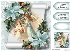Vintage Christmas Parchment Scroll 3 8x8