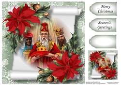 Vintage Christmas Parchment Scroll 1 8x8