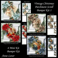 Vintage Christmas Parchment Scroll Bumper Kit 1