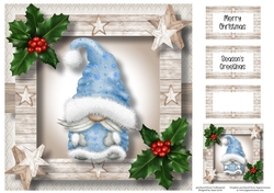 The Christmas Hat Gnome - Blue Male 8x8