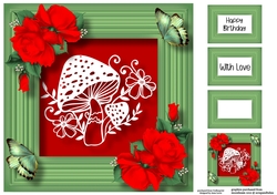 Fairytale Faux Paper Cut - Toadstool 8x8