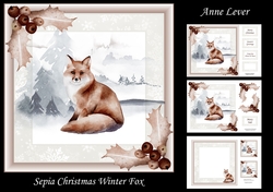 Sepia Christmas Winter Fox