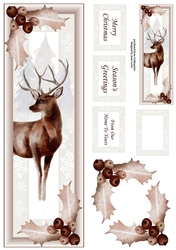 Sepia Christmas Stag Lge DL