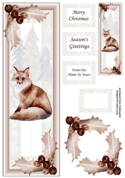 Sepia Christmas Fox Lge DL