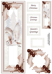 Sepia Christmas Owl Lge DL