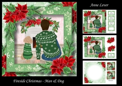 Fireside Christmas - Man & Dog