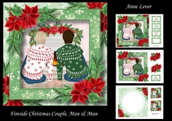 Fireside Christmas Couple - Man & Man