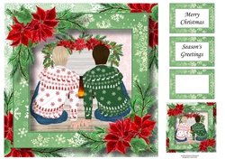 Fireside Christmas Couple - Man & Man 8x8