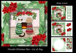 Fireside Christmas Pets - Cat & Dog