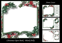 Christmas Open Book - Blank Holly