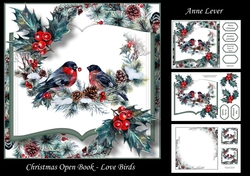 Christmas Open Book - Love Birds