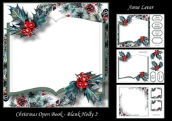 Christmas Open Book - Blank Holly 2