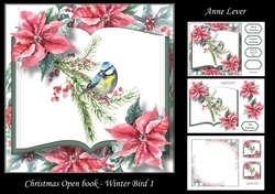 Christmas Open Book - Winter Bird 1
