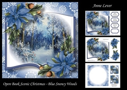 Open Book Scenic Christmas - Blue Snowy Woods