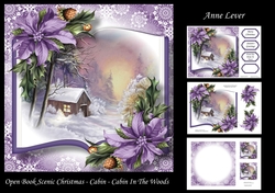 Open Book Scenic Christmas - Cabin In The woods