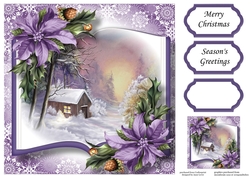 Open Book Scenic Christmas - Cabin In The woods 8x8