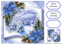 Open Book Scenic Christmas - Snowy Mountain Village 8x8
