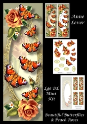 Beautiful Butterflies & Peach Roses