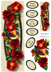 Tall Rich Red Flowers Lge DL