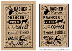 Kraft Paper Reindeer Names A5 - Poster