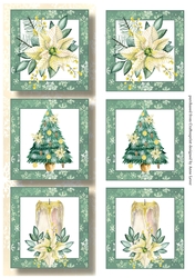 Lge DL Christmas Trio - Cream poinsettias