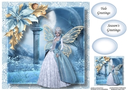 Yule Greetings Winter Faery 2 8x8