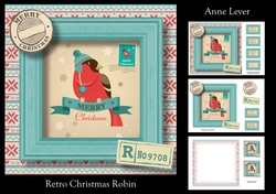 Retro Christmas Robin