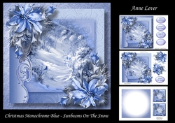 Christmas Monochrome Blue - Sunbeams On The Snow