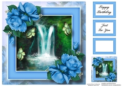 Woodland Waterfall 4 8x8