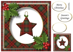 Tartan Christmas Star 1 8x8