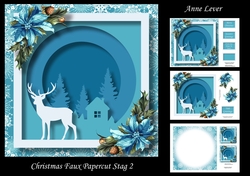 Christmas Faux Papercut Stag 2