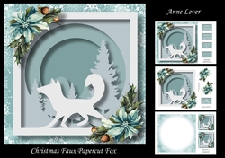 Christmas Faux Papercut Fox