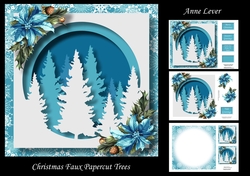 Christmas Faux Papercut Trees