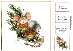 Fun On The Sled Christmas Mice