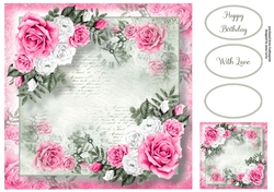 Romantic Vintage Roses - Pretty In Pink 8x8