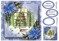 Vintage Watercolour Winter - The Christmas Window 8x8