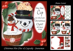 Christmas Hot Choc & Cupcake - Snowman